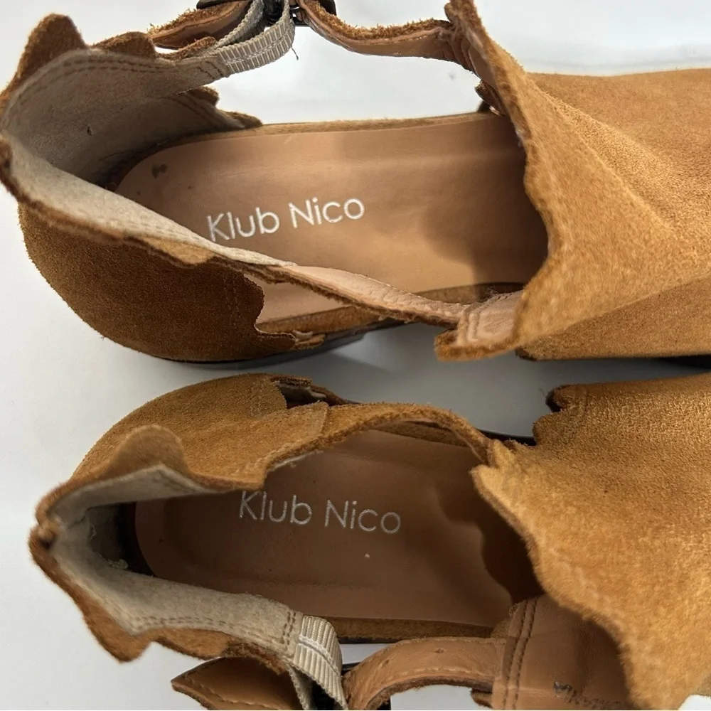 Klub Nico Suede Leather Beau Scalloped Booties